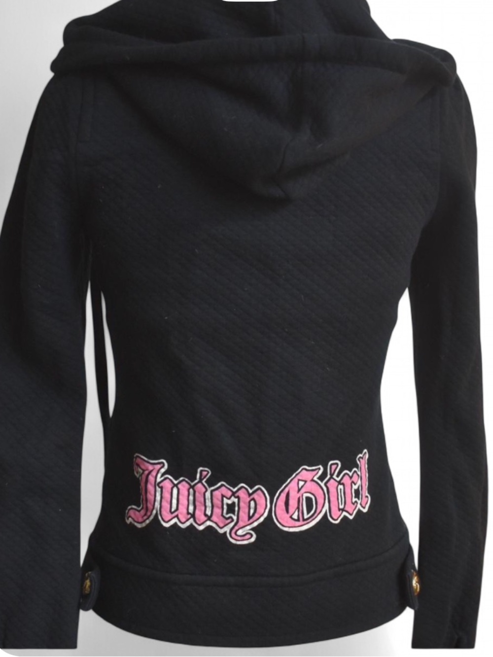 Juicy Couture Black Hoodie with Pink Logo Patch